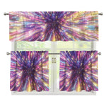 Colorful Hyperspace Print 3 Piece Kitchen Curtains