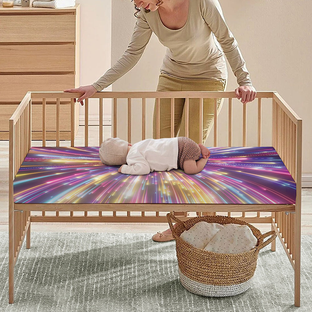 Colorful Hyperspace Print Baby Crib Sheet