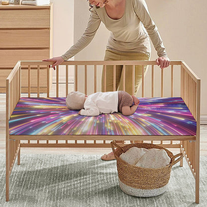 Colorful Hyperspace Print Baby Crib Sheet