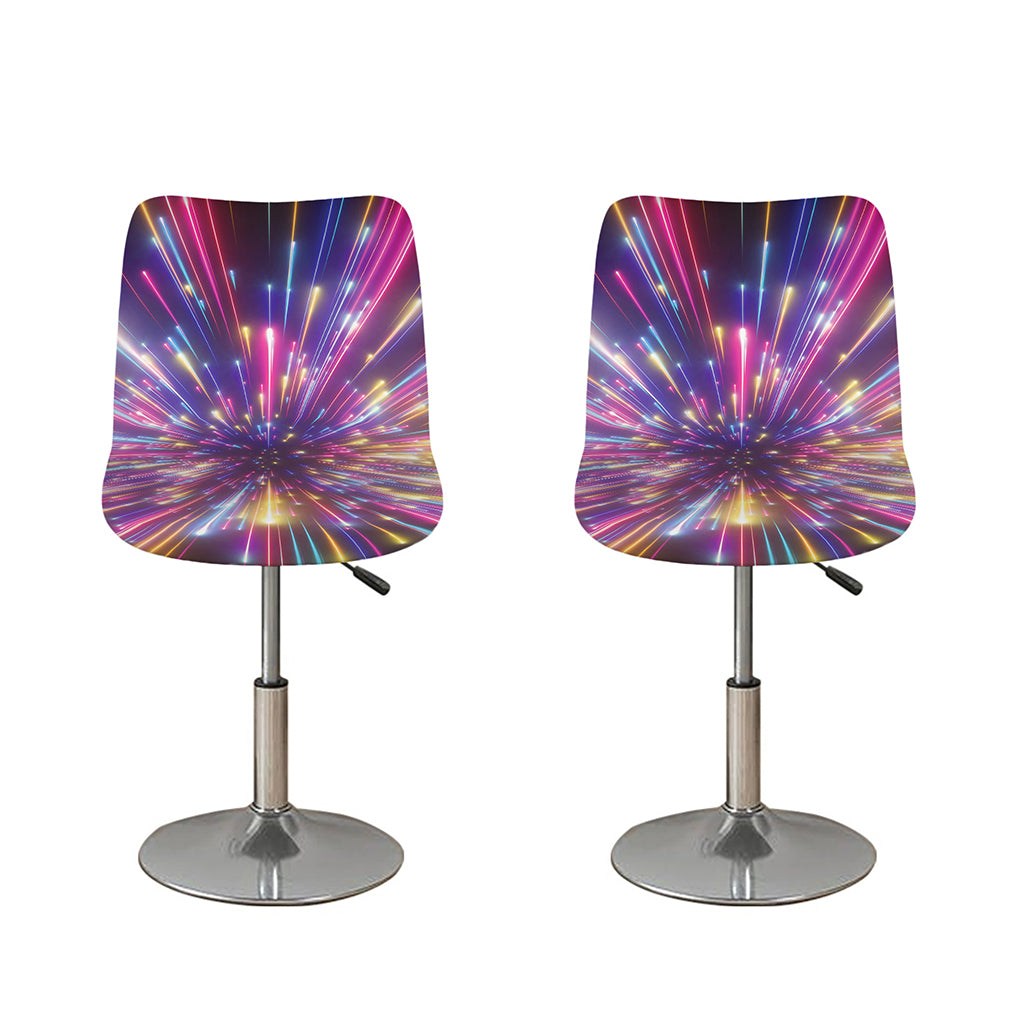Colorful Hyperspace Print Bar Stool Covers