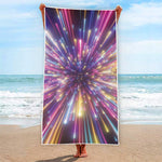 Colorful Hyperspace Print Beach Towel