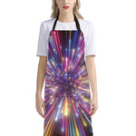 Colorful Hyperspace Print Bib Apron With Pocket