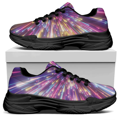 Colorful Hyperspace Print Black Chunky Shoes