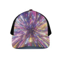 Colorful Hyperspace Print Black Mesh Trucker Hat