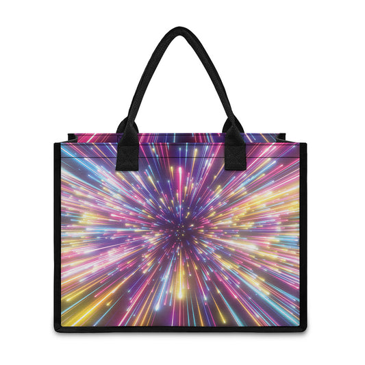 Colorful Hyperspace Print Canvas Tote Bag