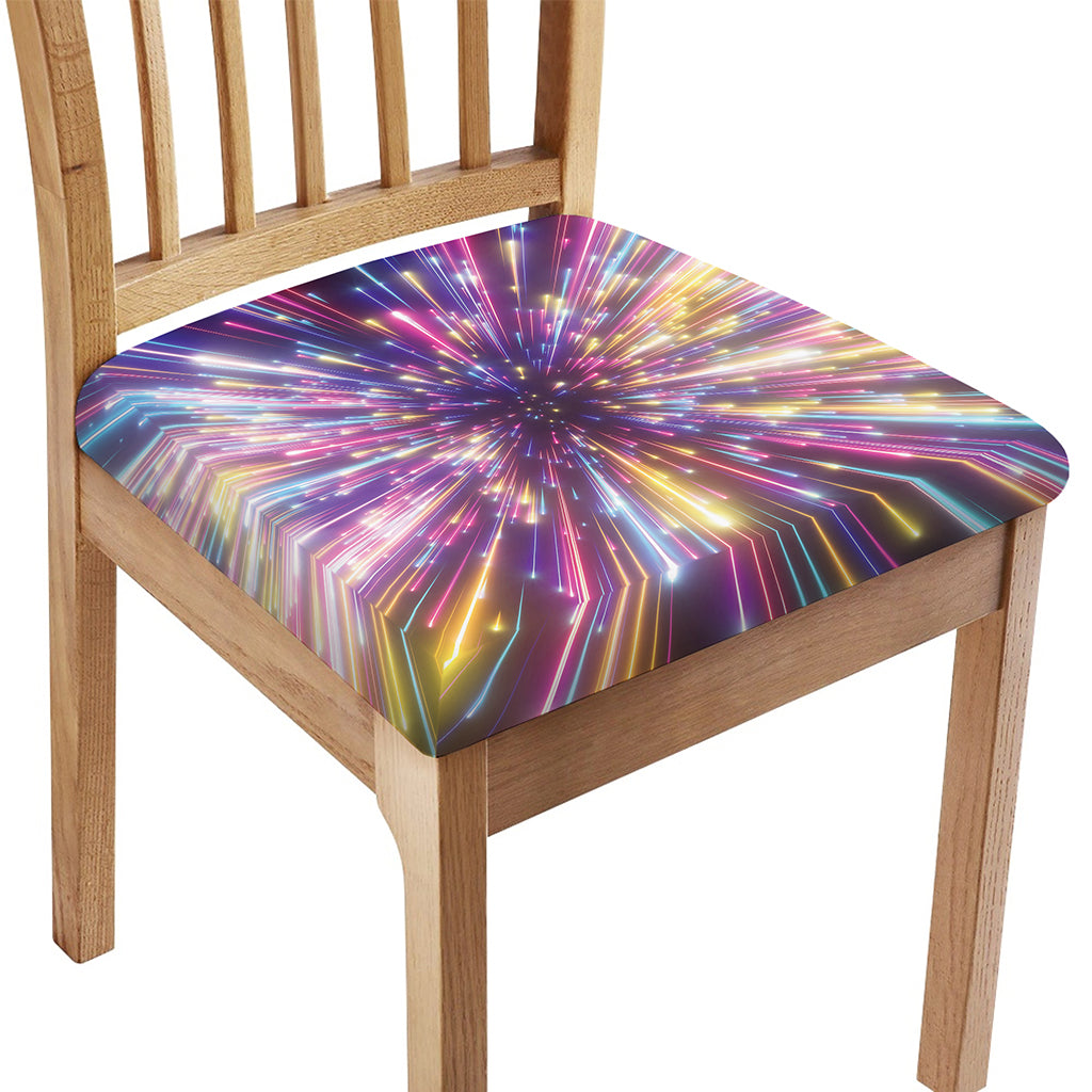 Colorful Hyperspace Print Chair Cushion Cover