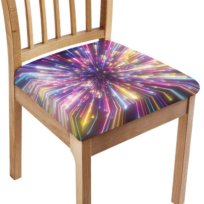 Colorful Hyperspace Print Chair Cushion Cover