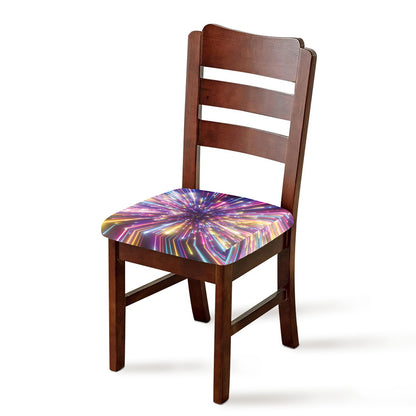 Colorful Hyperspace Print Chair Cushion Cover