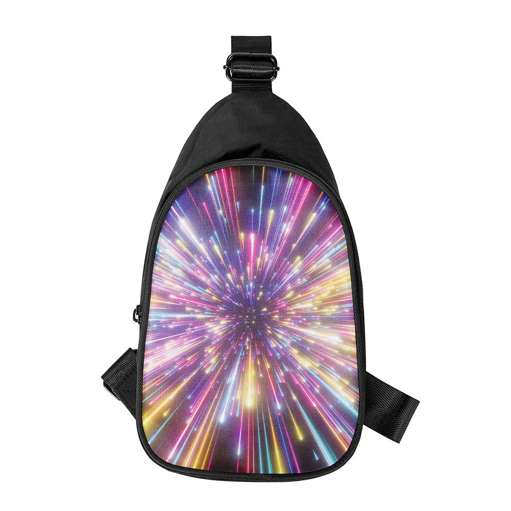 Colorful Hyperspace Print Chest Bag