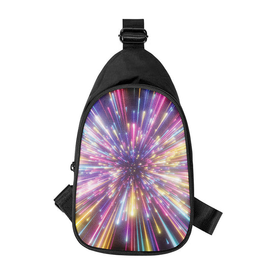 Colorful Hyperspace Print Chest Bag