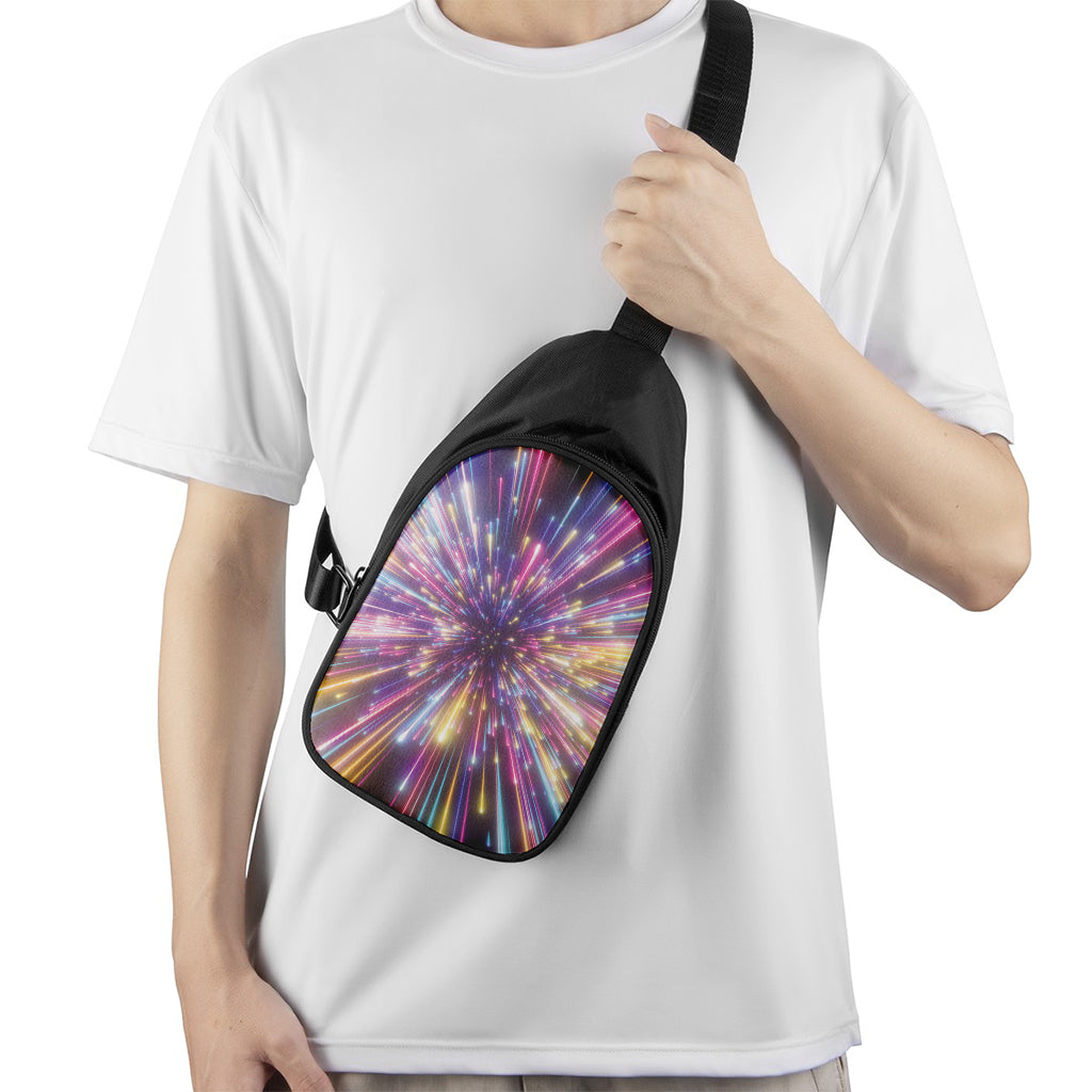 Colorful Hyperspace Print Chest Bag