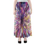 Colorful Hyperspace Print Chiffon Maxi Skirt