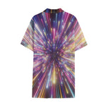 Colorful Hyperspace Print Cotton Hawaiian Shirt