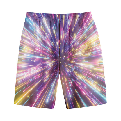 Colorful Hyperspace Print Cotton Shorts