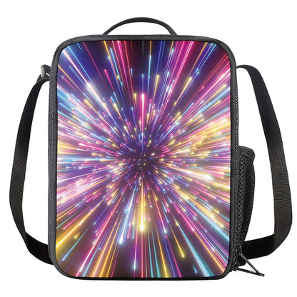 Colorful Hyperspace Print Crossbody Lunch Bag