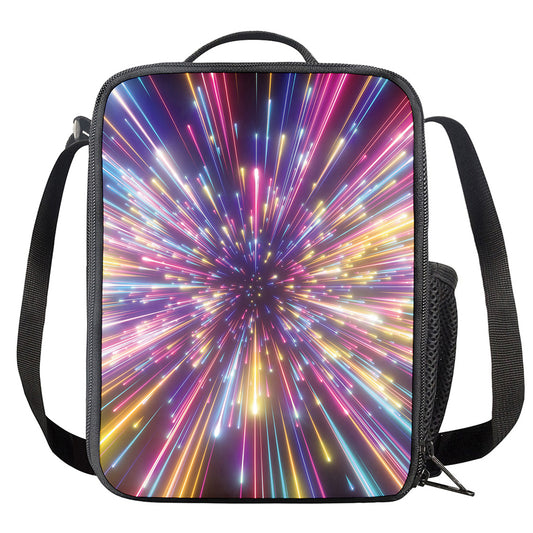 Colorful Hyperspace Print Crossbody Lunch Bag