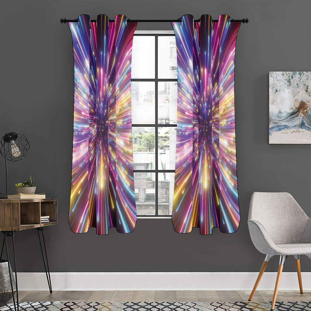 Colorful Hyperspace Print Curtain