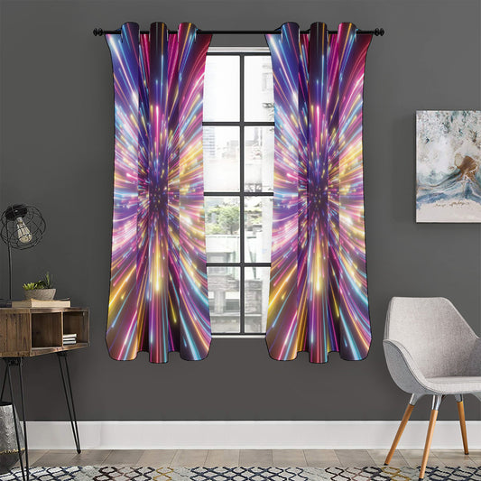 Colorful Hyperspace Print Curtain