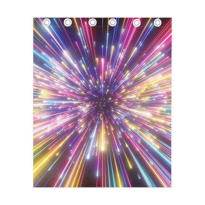 Colorful Hyperspace Print Curtain