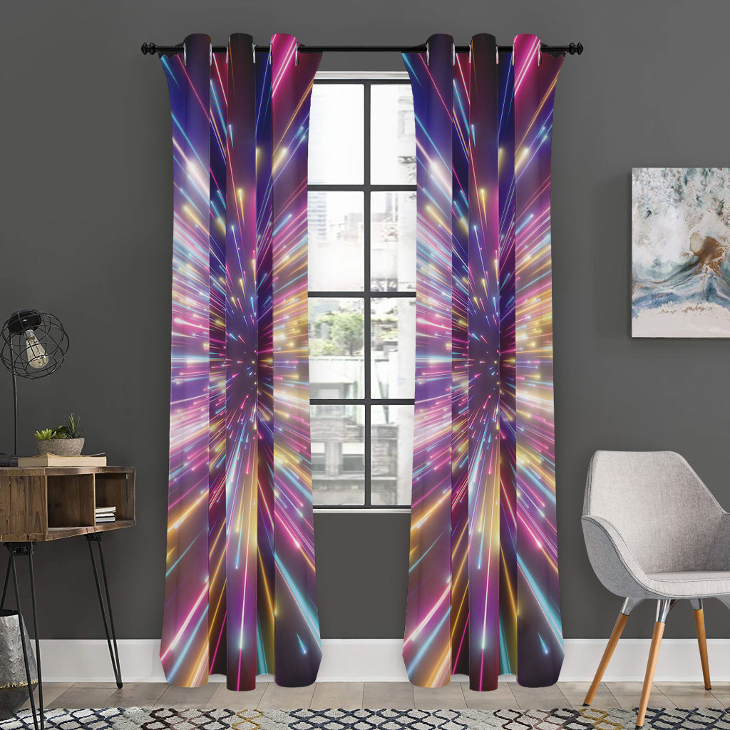 Colorful Hyperspace Print Curtain