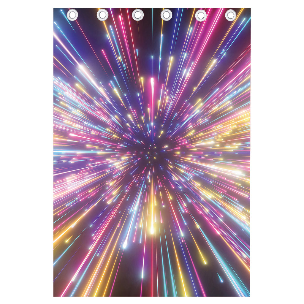Colorful Hyperspace Print Curtain