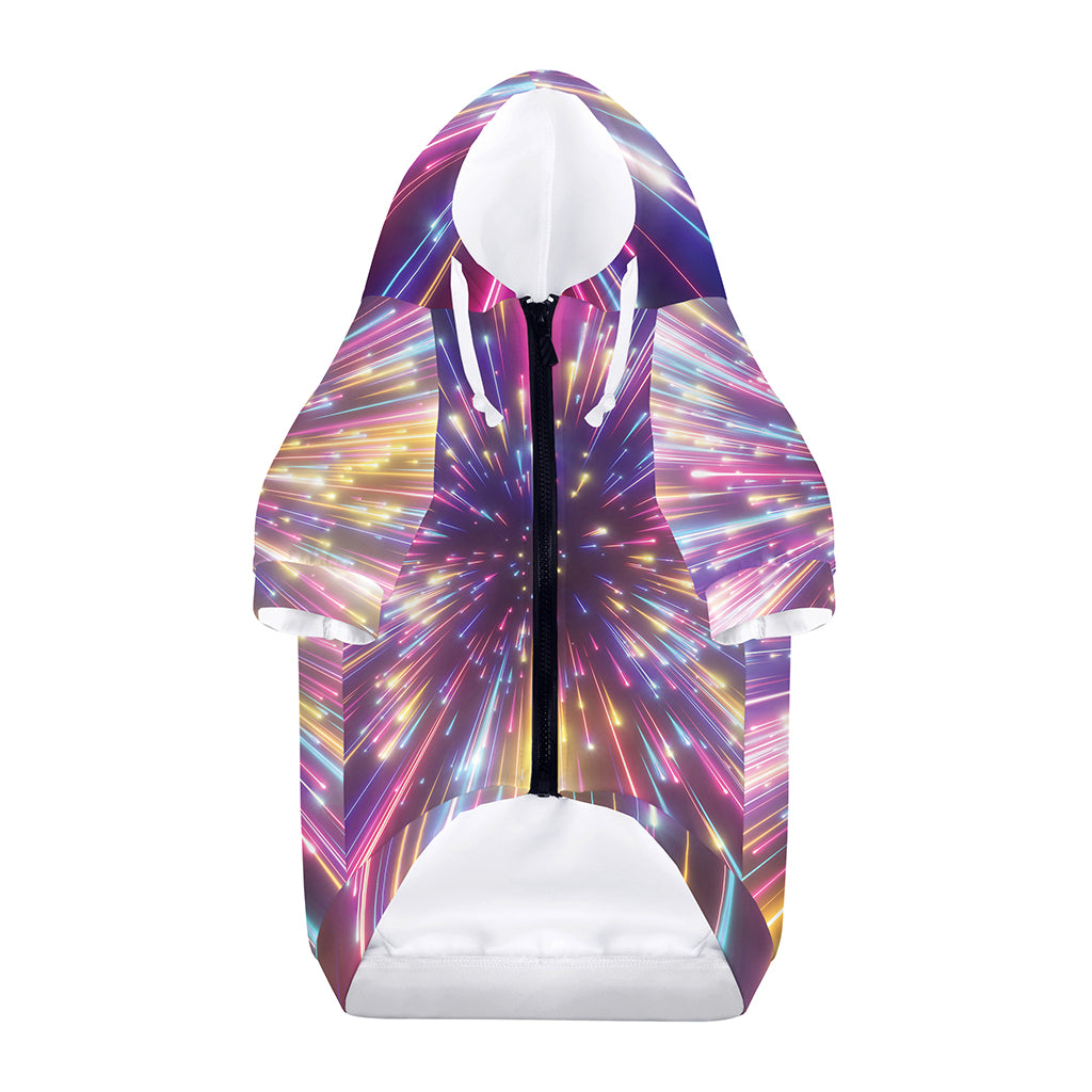 Colorful Hyperspace Print Dog Zip Up Hoodie