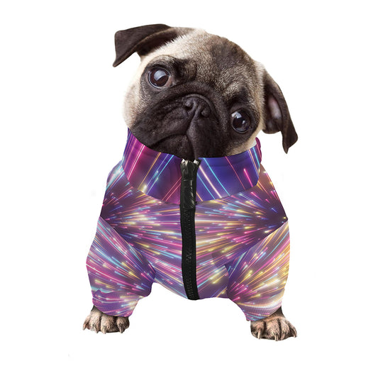 Colorful Hyperspace Print Dog Zip Up Jacket