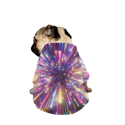 Colorful Hyperspace Print Dog Zip Up Jacket