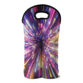 Colorful Hyperspace Print Double Neoprene Wine Tote