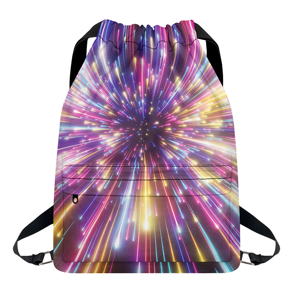 Colorful Hyperspace Print Drawstring Backpack