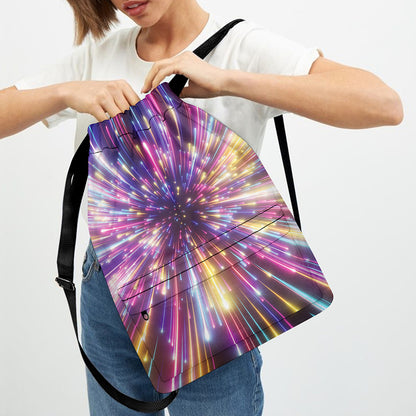 Colorful Hyperspace Print Drawstring Backpack