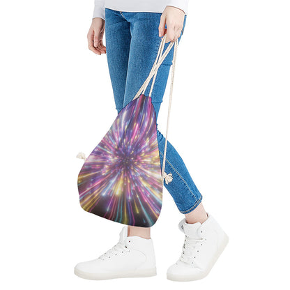 Colorful Hyperspace Print Drawstring Bag