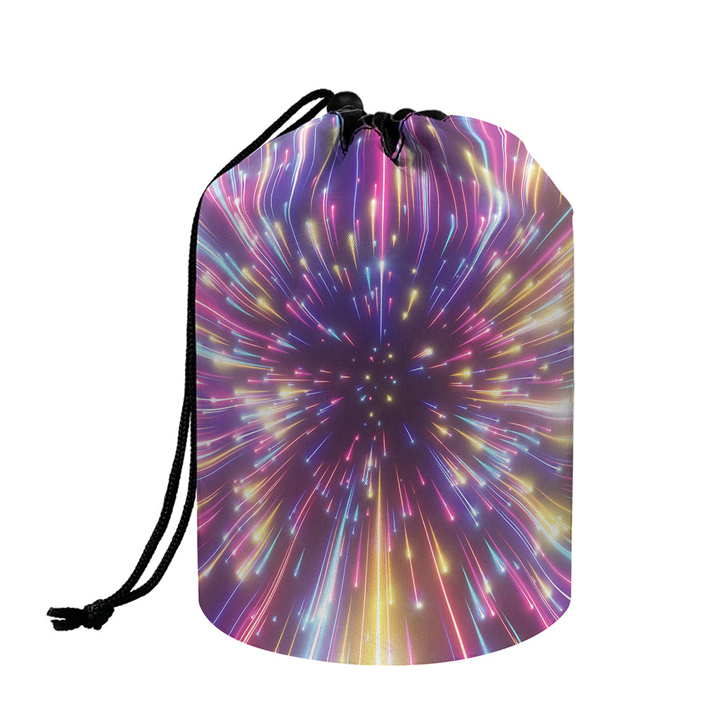 Colorful Hyperspace Print Drawstring Makeup Bag