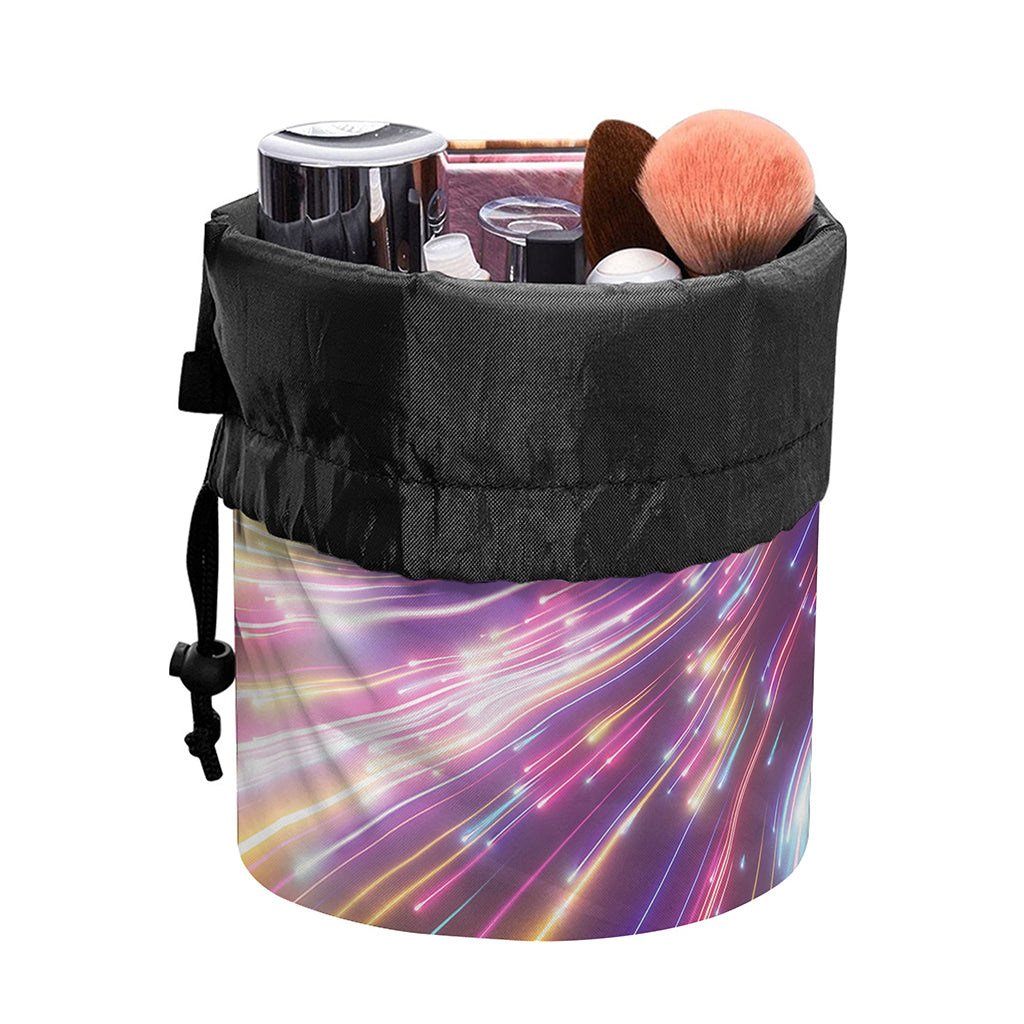 Colorful Hyperspace Print Drawstring Makeup Bag