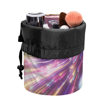 Colorful Hyperspace Print Drawstring Makeup Bag