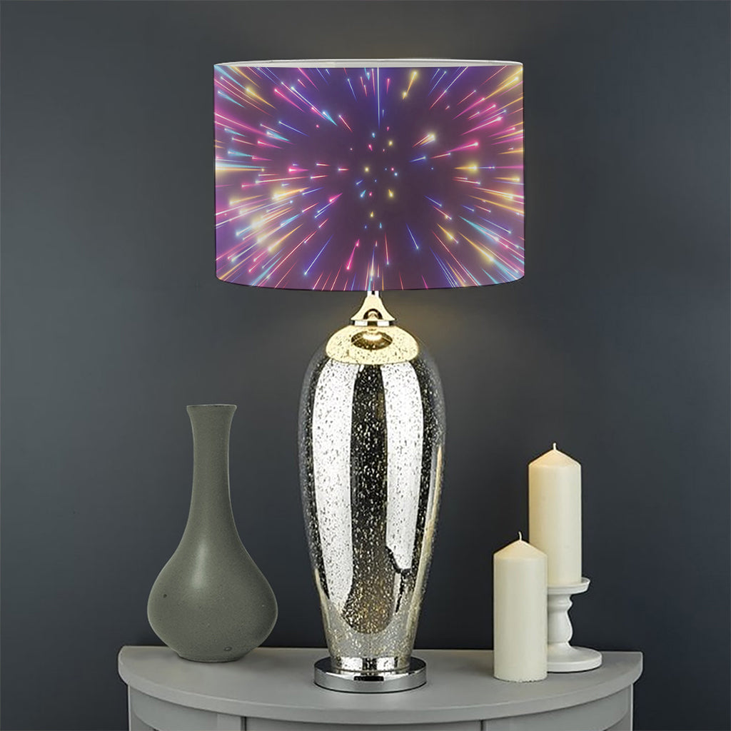 Colorful Hyperspace Print Drum Lamp Shade