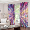 Colorful Hyperspace Print Extra Wide Grommet Curtains