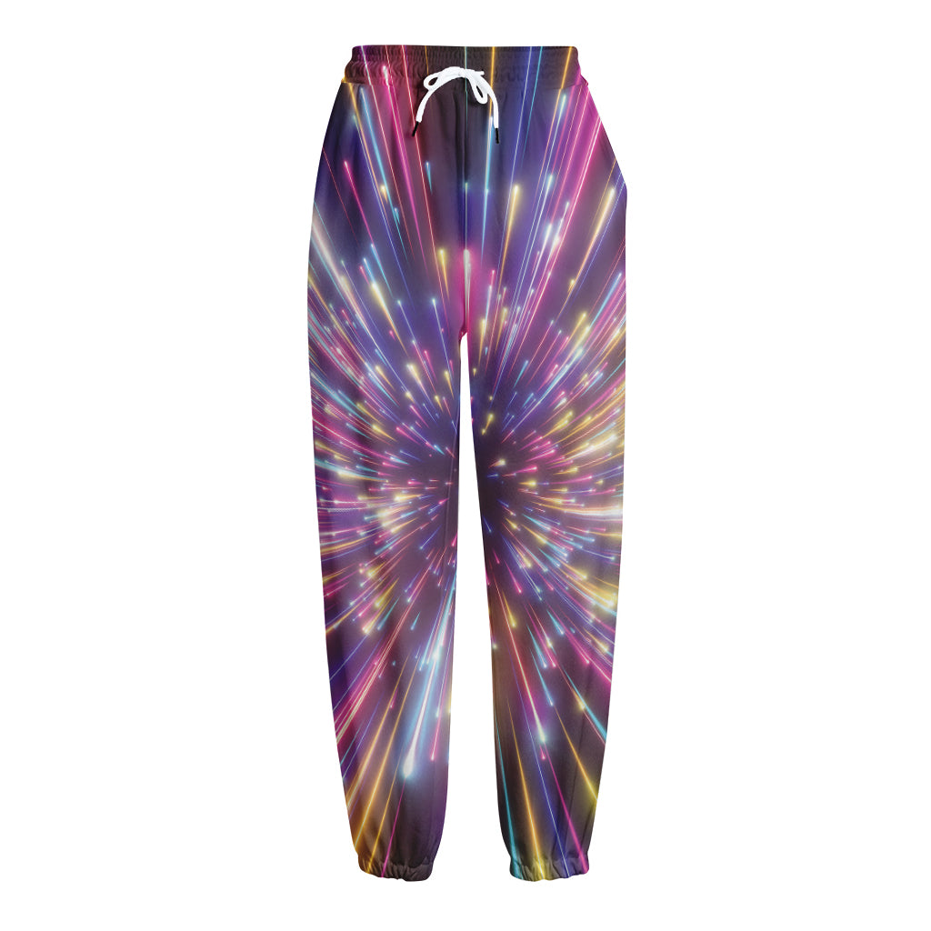 Colorful Hyperspace Print Fleece Lined Knit Pants