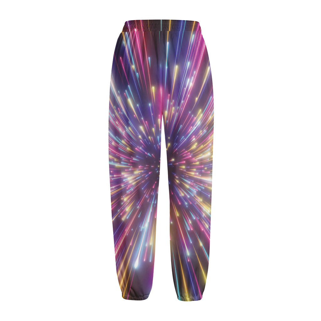 Colorful Hyperspace Print Fleece Lined Knit Pants