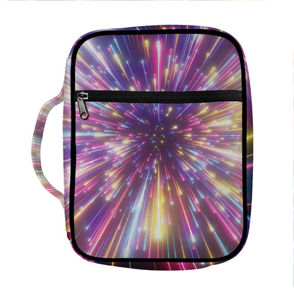 Colorful Hyperspace Print Front Pocket Bible Bag