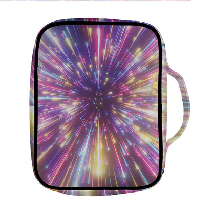 Colorful Hyperspace Print Front Pocket Bible Bag