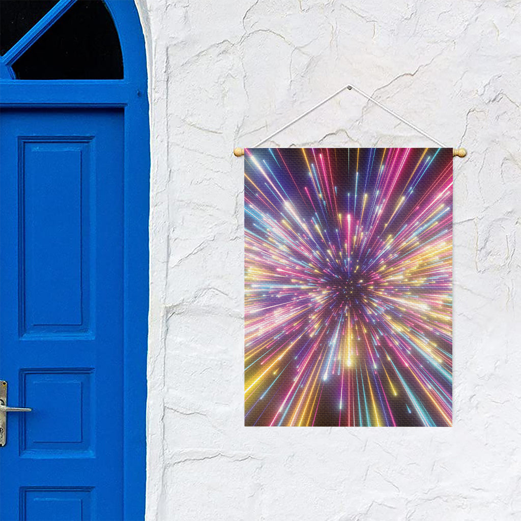 Colorful Hyperspace Print Garden Flag