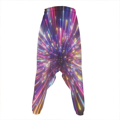 Colorful Hyperspace Print Hammer Pants
