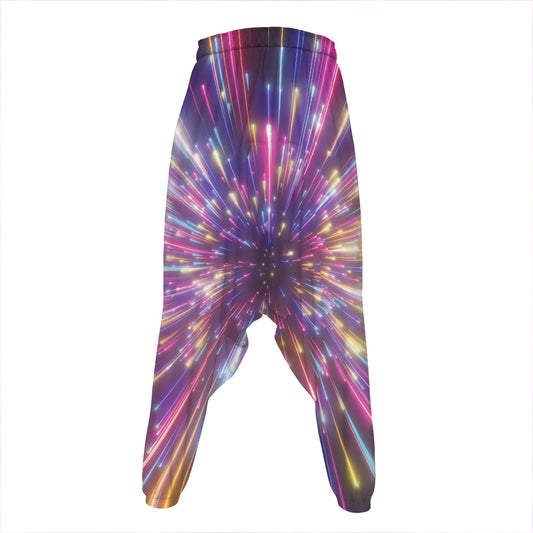 Colorful Hyperspace Print Hammer Pants