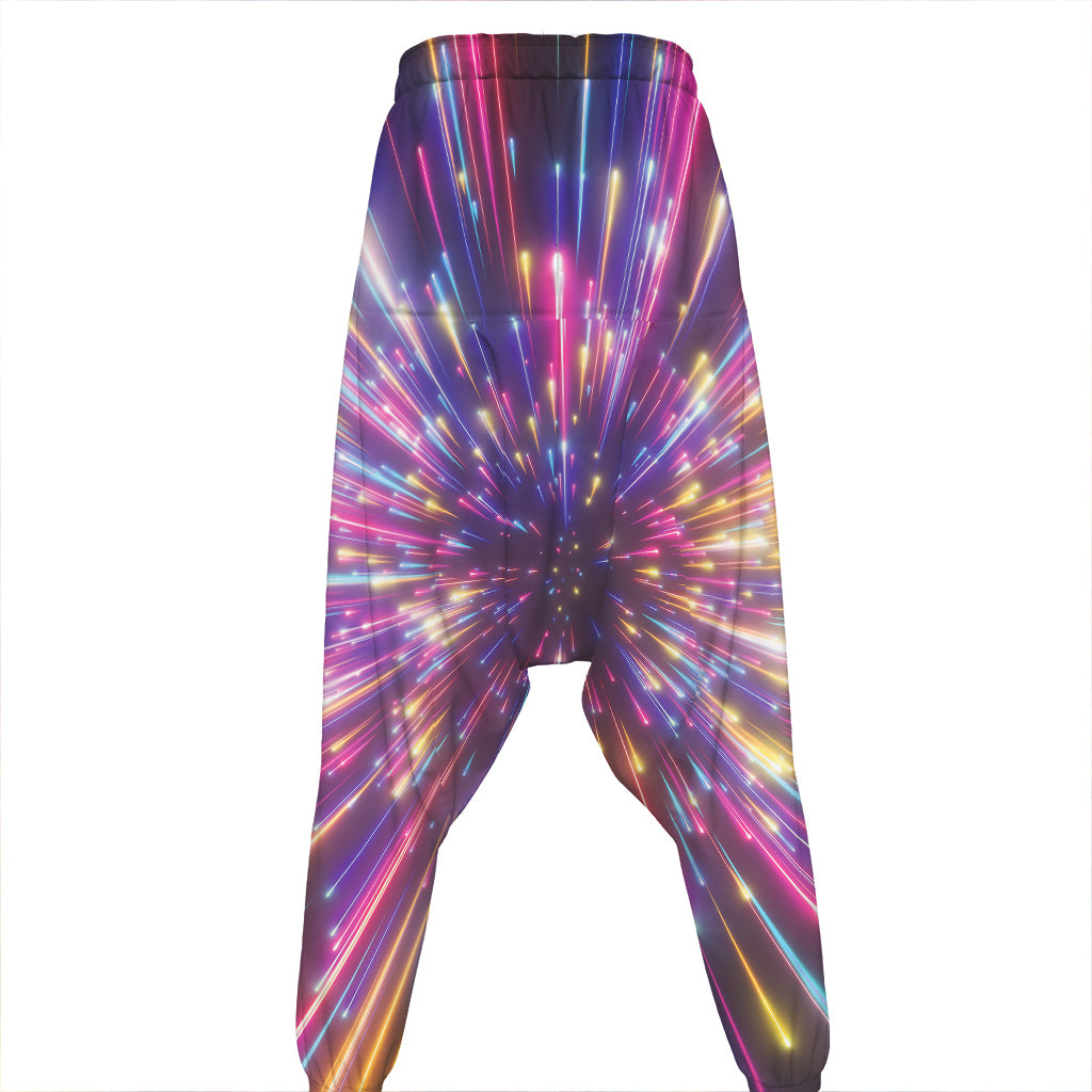 Colorful Hyperspace Print Hammer Pants
