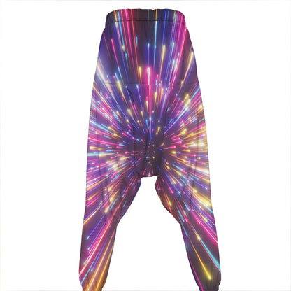 Colorful Hyperspace Print Hammer Pants