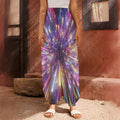 Colorful Hyperspace Print Harem Pants