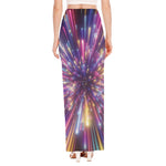 Colorful Hyperspace Print High Slit Maxi Skirt