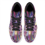 Colorful Hyperspace Print High Top Leather Sneakers