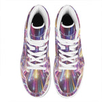 Colorful Hyperspace Print High Top Leather Sneakers